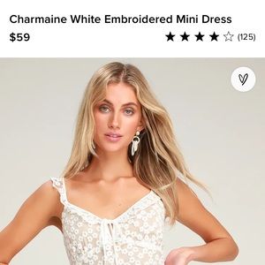 Lulu’s “Charmaine White Embroidered Mini Dress”
